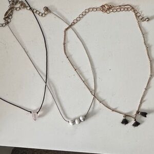 Elegant Women's Choker Necklace Set - Black, Gold, and White